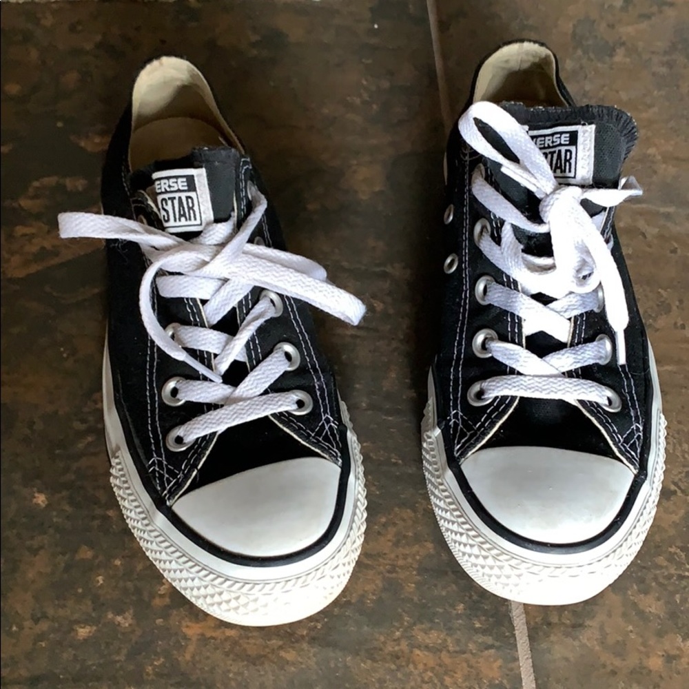 Converse black low tops